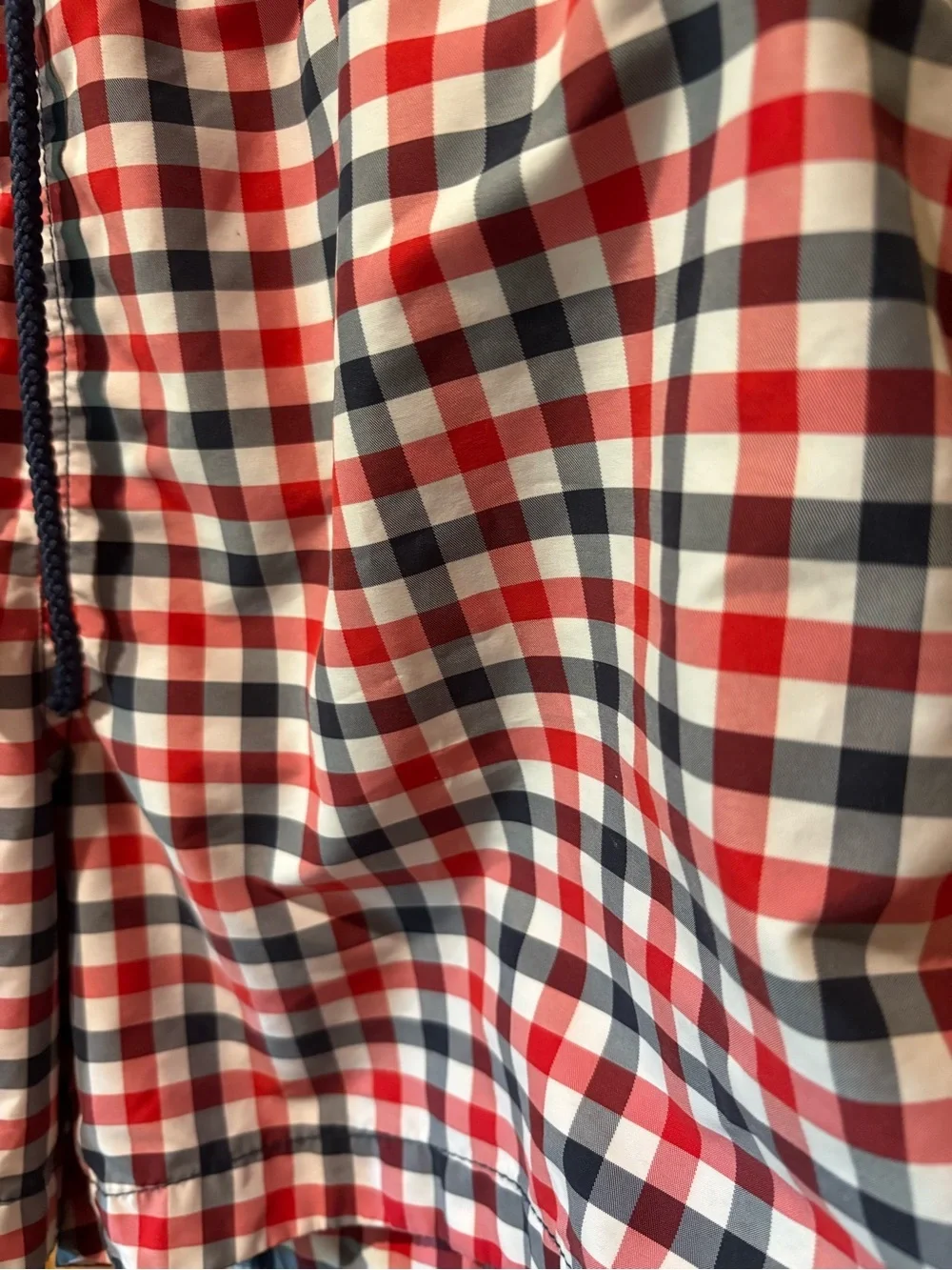 H&M Men's Gingham Swim Trunks Plaid Red White Blue size M
